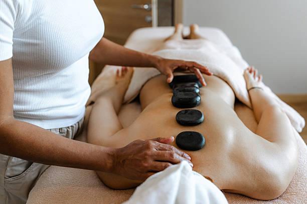 Hot stone therapy at a Los Angeles luxury spa