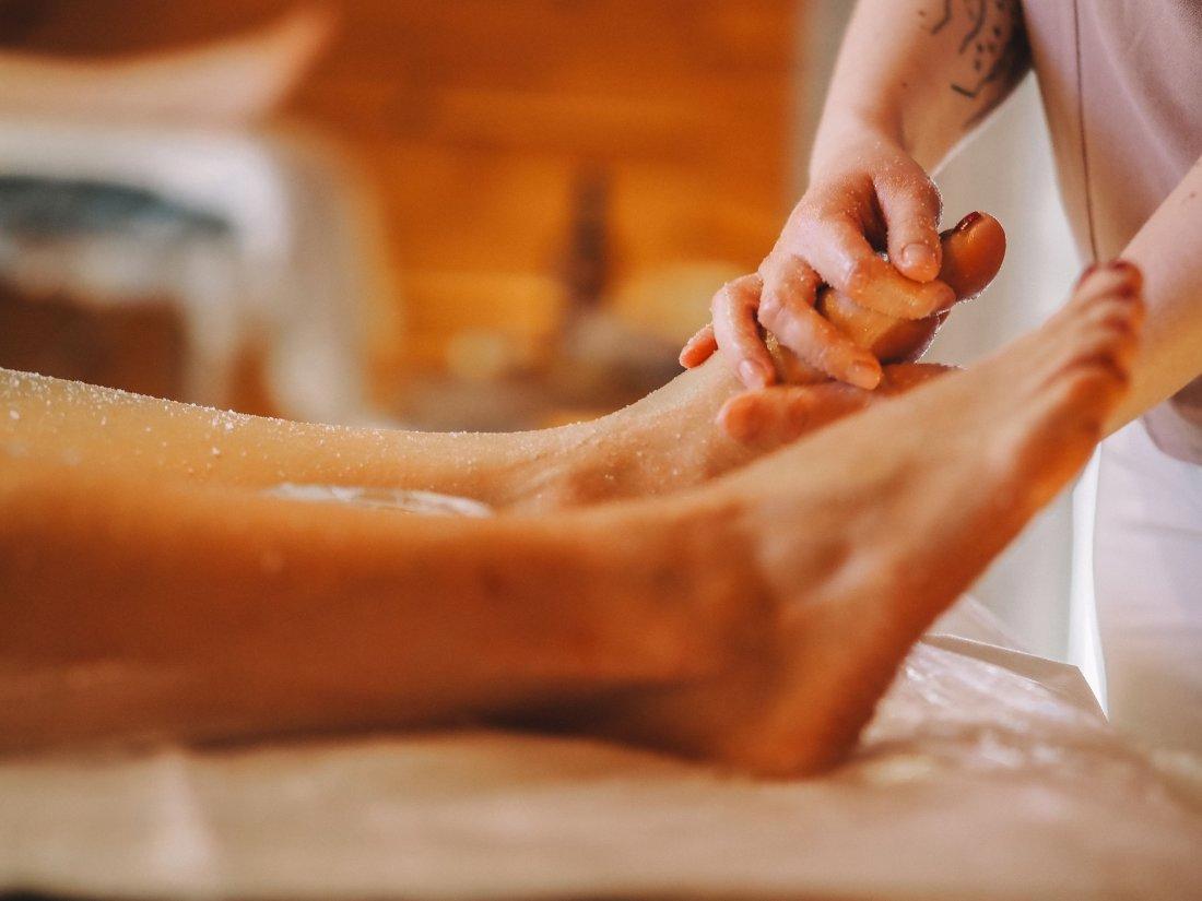 Sea salt foot and leg scrub in Los Angeles