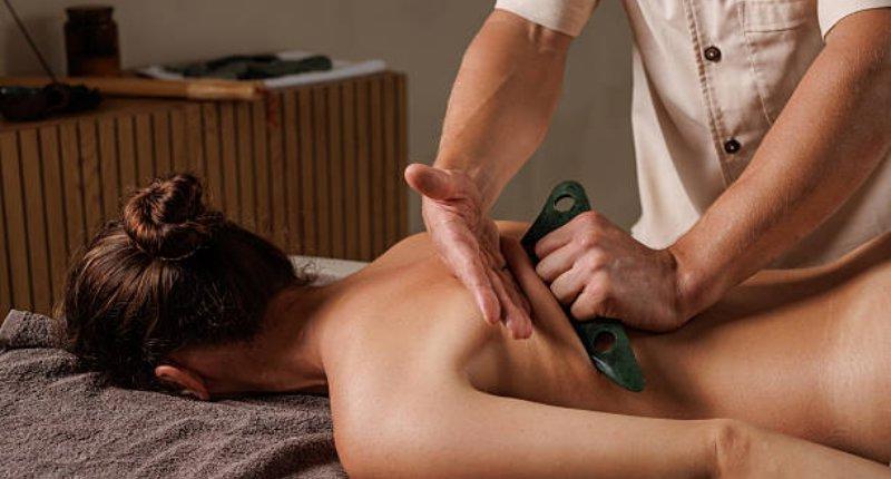 Blade therapy treatment area preparation in Los Angeles