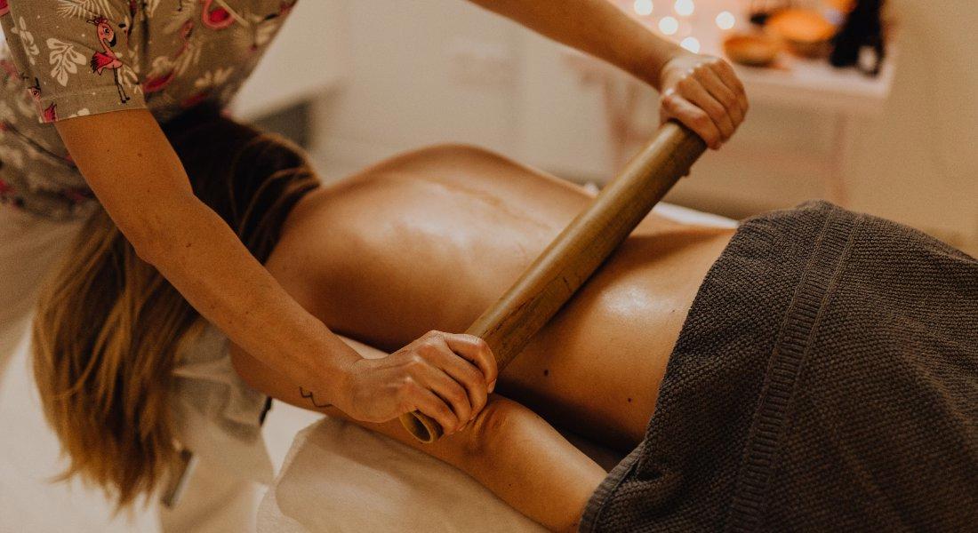 Bamboo blade massage at a Los Angeles spa