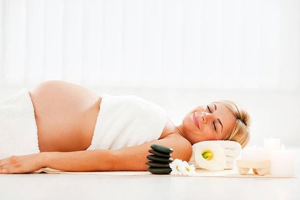 Relaxing after a maternity spa treatment in Los Angeles